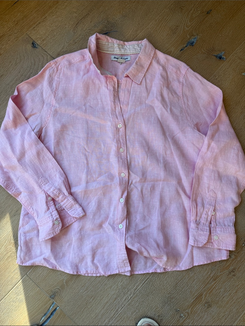 Tommy Bahama Soft Pink Linen Collared Shirt - Picture 3 of 6